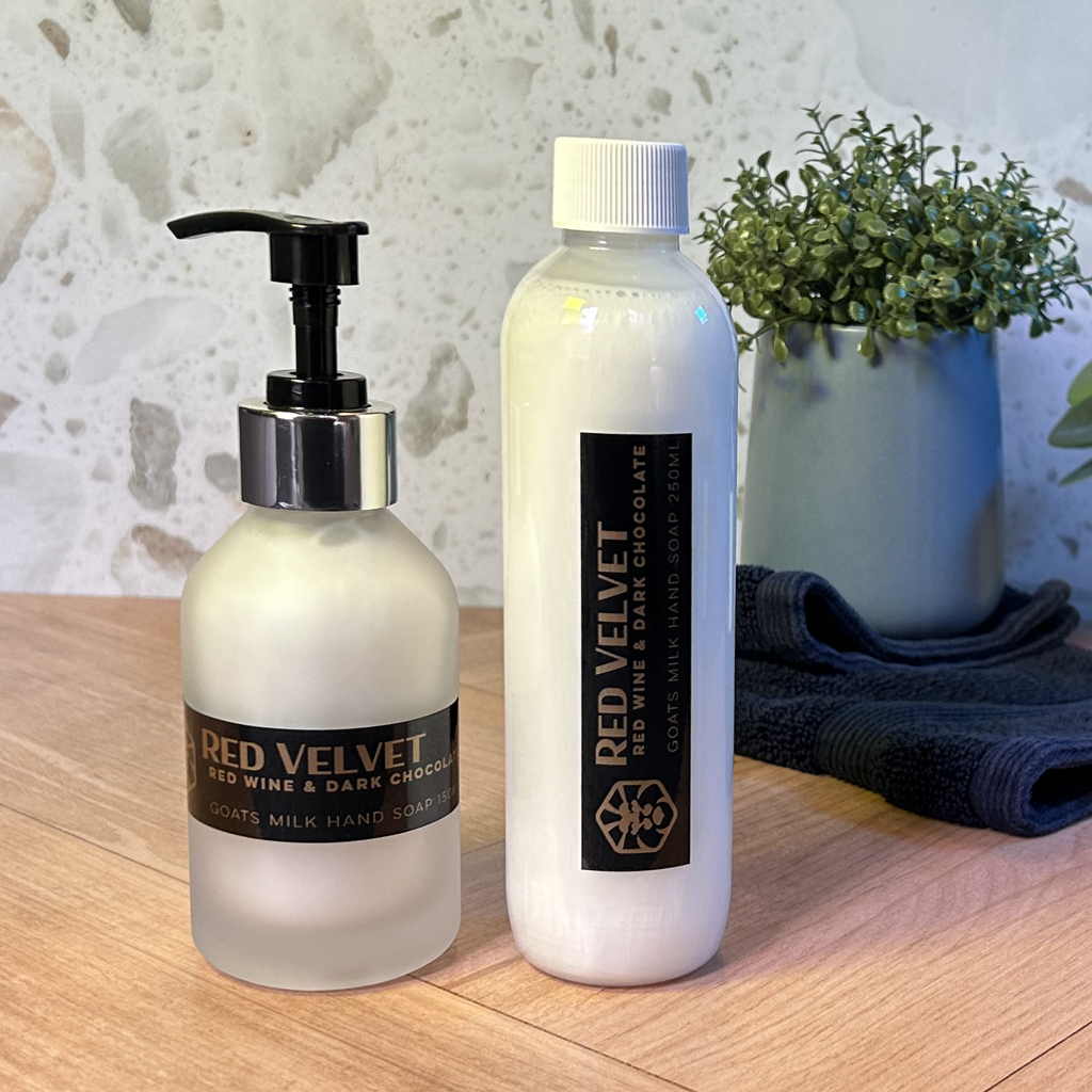 Red Velvet - Goat’s Milk Hand Soap - 400ml (150ml & 250ml Refill Combo)